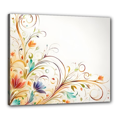 Flower Blau Canvas 24  X 20  (stretched) by 2607694c