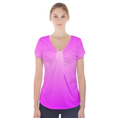 Gradient Pink - Pastel Yellow Pink Rosa Short Sleeve Front Detail Top by 2607694c