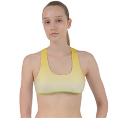 Gradient  Green, Yellow Criss Cross Racerback Sports Bra by 2607694c