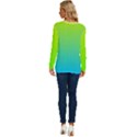 Gradient  green, yellow Long Sleeve Crew Neck Pullover Top View4