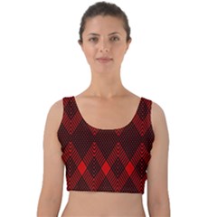 Muster Rot Schwarz Velvet Crop Top by 2607694c