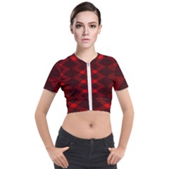 Pattern Black Red Short Sleeve Cropped Jacket by 2607694c