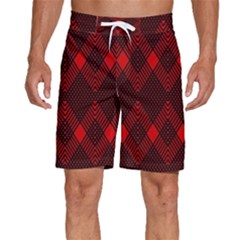 Pattern Red Black, Men s Beach Shorts by 2607694c