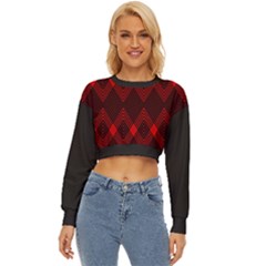 Pattern, Red, Black,  Lightweight Long Sleeve Sweatshirt by 2607694c