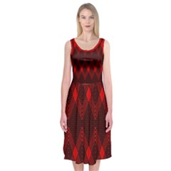 Muster Rot Rot Schwarz Midi Sleeveless Dress by 2607694c