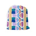 Illustrations Of Fish Texture Modulate Sea Pattern Drawstring Pouch (XL) View2