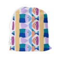 Illustrations Of Fish Texture Modulate Sea Pattern Drawstring Pouch (2XL) View2