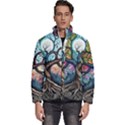 Tree Colourful Men s Puffer Bubble Jacket Coat View1