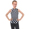 Optical Illusion Chessboard Tunnel Kids  Sleeveless Polo T-Shirt View1