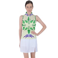 Thistle Flower Purple Thorny Flora Women s Sleeveless Polo T-shirt by Bajindul