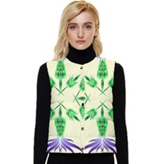Thistle Flower Purple Thorny Flora Women s Button Up Puffer Vest by Bajindul