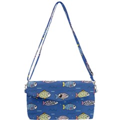 Sea Fish Blue Submarine Animal Removable Strap Clutch Bag by Proyonanggan