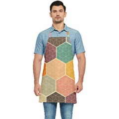 Abstract Hex Hexagon Grid Pattern Honeycomb Kitchen Apron by Proyonanggan