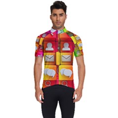 Colorful 3d Social Media Men s Short Sleeve Cycling Jersey by Ket1n9