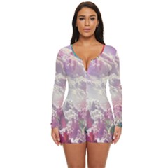 Clouds Multicolor Fantasy Art Skies Long Sleeve Boyleg Swimsuit by Ket1n9
