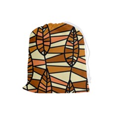 Autumn Leaf Mosaic Seamless Drawstring Pouch (large) by Hannah976