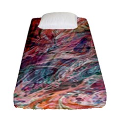 Abstract Summer Flow Fitted Sheet (single Size) by kaleidomarblingart