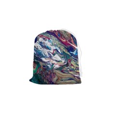 Abstract Strata Iv Drawstring Pouch (small) by kaleidomarblingart