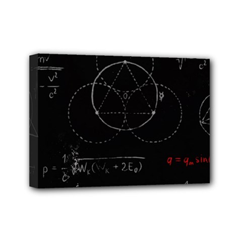 Math Board Circuit Circuits Computer Shield Tech Technology Mini Canvas 7  X 5  (stretched) by Loisa77