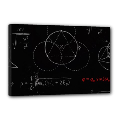 Math Board Circuit Circuits Computer Shield Tech Technology Canvas 18  X 12  (stretched) by Loisa77