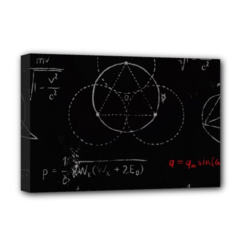Math Board Circuit Circuits Computer Shield Tech Technology Deluxe Canvas 18  X 12  (stretched) by Loisa77