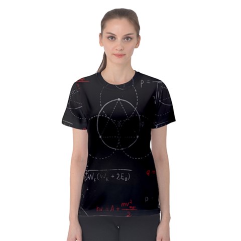 Math Board Circuit Circuits Computer Shield Tech Technology Women s Sport Mesh T-shirt by Loisa77