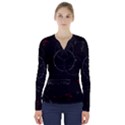 Math Board Circuit Circuits Computer Shield Tech Technology V-Neck Long Sleeve Top View1
