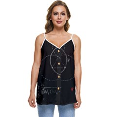 Math Board Circuit Circuits Computer Shield Tech Technology Casual Spaghetti Strap Chiffon Top by Loisa77