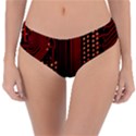 Red Circuit Board Texture Red Circuit Digital Texture Circuit Board Red Technology Reversible Classic Bikini Bottoms View1
