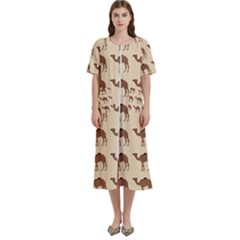Camel Pattern Design Clothing Women s Cotton Short Sleeve Nightgown by Proyonanggan