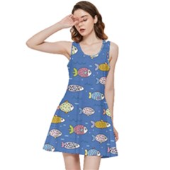 Sea Fish Blue Submarine Animals Inside Out Racerback Dress by Loisa77