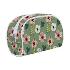 Flower Green Pink Pattern Floral Make Up Case (small) by anzea
