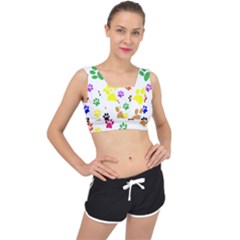 Pawprints Paw Prints Paw Animal V-back Sports Bra by Apen