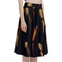 Abstract Art Pattern Warm Colors A-Line Full Circle Midi Skirt With Pocket View3