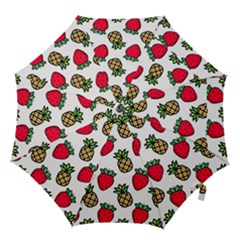 Strawberries Pineapples Fruits Hook Handle Umbrellas (large) by Loisa77