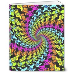 3d Grateful Dead 90 s Neon Dancing Bears 8  X 10  Softcover Notebook by Perong