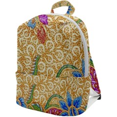 Batik Indonesian Culture Indonesia Authentic Zip Up Backpack by Perong