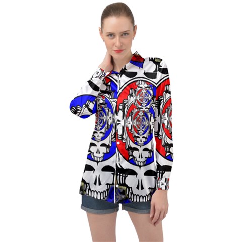 The Grateful Dead Long Sleeve Satin Shirt by Grandong