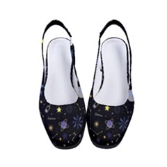 Starry Night  Space Constellations  Stars  Galaxy  Universe Graphic  Illustration Women s Classic Slingback Heels by Grandong