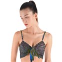 Bird Peacock Feathers Woven Tie Front Bralet View1