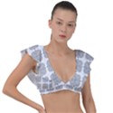 Abstract Pattern Texture Background Art Plunge Frill Sleeve Bikini Top View1