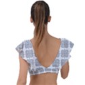 Abstract Pattern Texture Background Art Plunge Frill Sleeve Bikini Top View2