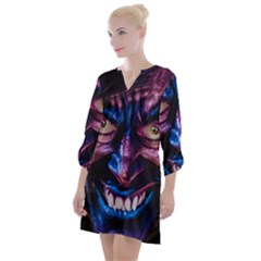 Shadow Madness (ai) Open Neck Shift Dress by dflcprintsclothing
