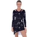Black Space Drawing Art Planet Drawing Stars Black Space Galaxy Outer Space Asymmetric Cut-Out Shift Dress View1