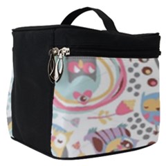 Cute Owl Bird Animal Pattern Make Up Travel Bag (small) by Perong