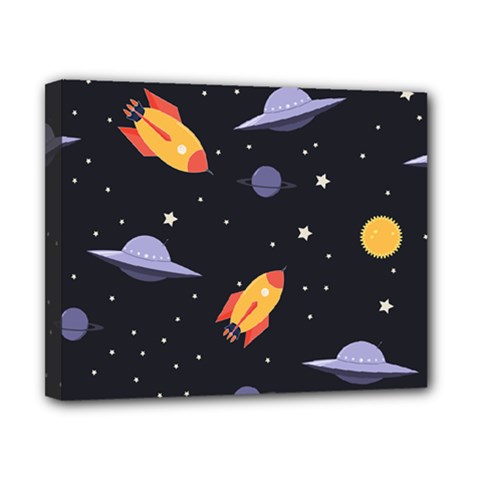 Cosmos Rocket Spaceship Ufo Canvas 10  X 8  (stretched) by Salmanaz77