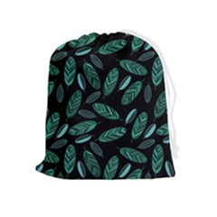 Leaves Pattern Abstract Blade Drawstring Pouch (xl) by Salmanaz77