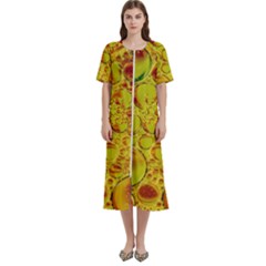 Oil Drop Water Oil Abstract Oily Women s Cotton Short Sleeve Nightgown by Salmanaz77