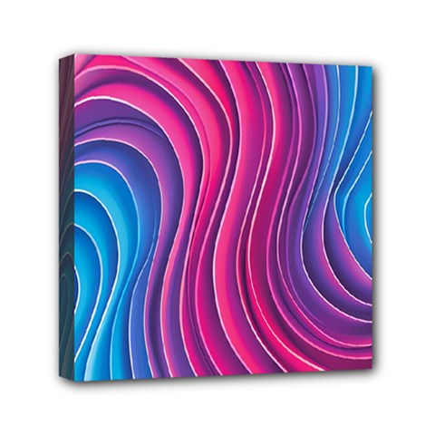 Spiral Swirl Pattern Light Circle Mini Canvas 6  X 6  (stretched) by Ndabl3x