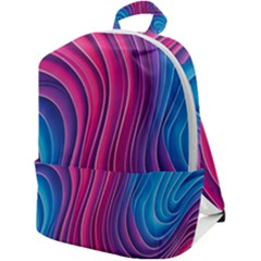 Spiral Swirl Pattern Light Circle Zip Up Backpack by Ndabl3x